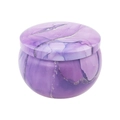 Round tin container with purple marble texture and silver stream accents for storage - D89-Purple Marble Grain