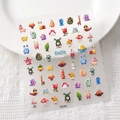 Vue détaillée des autocollants d'ongles 5D en relief monstres mignons TS-203 - Style Amis Monstres (TS-203)