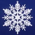 Glittery white 10cm Christmas snowflake ornament for tree and garland festive decoration - 10CM-6g (With Rope) / Porcelain White