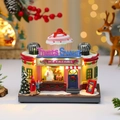 Macro di una gelateria di Natale a LED luminosa con uno sfondo festivo con effetto bokeh - Gelato