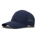 Dark blue quick-dry baseball cap with laser-cut ventilation holes and sporty design - One Size / Navy Blue