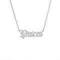 Collana zodiaco Pesci in acciaio inossidabile argento con pendente gotico - Pesci (Argento)
