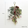 Christmas wreath with pine needles red berries and pinecones 44cm height variant - 44CM Teardrop Swag