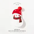 Pince de Noël bonhomme de neige avec bonnet flocon rouge et écharpe à carreaux - Bonhomme de Neige avec Écharpe (AFTS4-9)