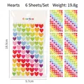 6 sheets of colorful heart shaped stickers for journals and scrapbooks in retail packaging - Hearts (6 Sheets/Set)