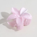 Elegant translucent light pink flower hair claw clip with a glossy 3D petal design - Pink Marble Lily