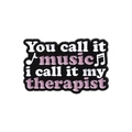 Zwarte emaille speld muziek is mijn therapie met paarse letters voor muziek - You Call It Music I Call It My Therapist Stijl (QHXZ1478)