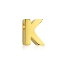 S925 silver necklace with golden letter K heart pendant featuring polished metallic finish - Gold DY130015 (K)