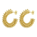Golden vintage style C-shaped geometric hoop earrings with multilayer spiral design - Spring No.5 Gold Color