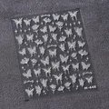 Autocollants nail art papillon et fleurs blancs avec texture holographique modèle M-448 - Style Papillon Et Fleur (M-448)