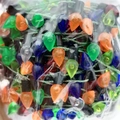 Multi-color Christmas bead garland with orange green and blue bulbs for holiday decor - 5 Meters per Roll / Semi-transparent Colorful Bead String Green String