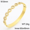 8mm gold hollow linked pavé crystal stainless steel bangle for women, 60x49mm inner size - Hollow Linked Circle Style (KB210533-KSZ) / Gold