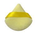 Yellow teardrop-shaped flocked sponge puff with a matching silk ribbon handle - Yellow