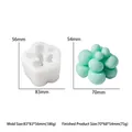 Detail view of succulent silicone mold with finished wax candle size measurements - Succulent Style FM0221
