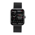 F57L Smart Watch with black Milanese metal strap and heart rate monitoring display - Milanese Steel Strap / Black