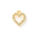 Ciondolo a cuore dorato con strass di cristallo per la creazione di gioielli fai da te - Oro Strass Trasparente