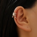 Silver frog ear cuff clip-on earring for women with gothic punk style non-piercing design - Antique Silver (A-629)