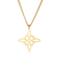 Collier pendentif Noeud de Sorcière doré en acier inoxydable 304 poli brillant - Or Noeud de Sorcière Forme S 1