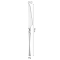 Polished silver stainless steel dinner knife 23cm length with serrated blade and slim handle - Silver (Steak Knife)