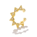 Ear cuff dorato a C con punte a stella e pietre di zircone trasparente incastonate - EGJ0124 Oro/Appuntito Geometrico Zircone