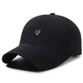 Casquette de baseball noire légère avec broderie R centrale pour le sport et les loisirs - Réglable / Noir