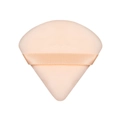 Detailed view of a soft triangle flocked powder puff for loose powder application - 1 Piece / Nude