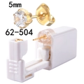 Disposable ear piercing gun set with 5mm gold zircon stud earring for safe piercing - Gold + White Zirconia
