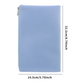 Light blue PU leather makeup brush bag 22.2cm size with zipper storage closure - Blue Makeup Bag