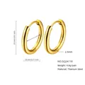 Polished gold titanium steel hoop earrings with 23mm outer diameter and snap closure - 2.5*18mm / Gold