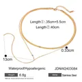 18k gold plated stainless steel double layer Y-necklace with snake and bead chains - Double Layer Snake and Bead Chain