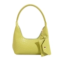 Schicke hellgrüne Schultertasche mit Webstruktur und passendem Mini-Beutel aus PU-Leder - 23*7*19cm / Grün
