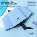 Blue 8-rib automatic folding umbrella with 97cm diameter and UV protection - 8-Rib UV Automatic / Serene Blue