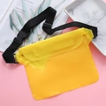 Fluorescent yellow waterproof phone pouch with adjustable strap and sealed buckle - Waterproof Waist Bag / Yellow