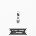 Universal wavy metal zipper puller replacement in gun metal finish for bags and jackets - Wavy Shape - Gunmetal