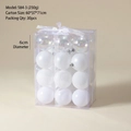 12-pack of 6cm champagne and white Christmas ornaments in matte and pearlescent finishes - 6cm / Pearl White (24 Pcs Set)