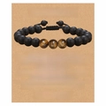 Handmade tiger eye and matte stone bracelet for grandson with message card - To My Grandson