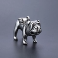 Retro zilveren bulldog hanger met realistische spiertexturen en vintage afwerking - Bulldog Stijl (B0916)