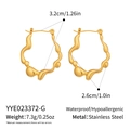 Irregular 18K gold plated stainless steel wave earrings with dimensions and weight info - Gold Irregular Lava (YYE023372-G)