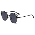 Lunettes soleil polarisées enfant avec monture noire et motif panda à vagues mignon - Cadre Noir