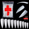 Translucente witte stiletto nageltips, set van 500 stuks in diverse maten voor nagels - Stijl 23# / 500 Stuks / Natuurlijke Kleur