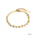 Pulsera ajustable de cadena con discos dorados en acero inoxidable de alta calidad - Dorado