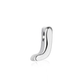Polished silver L-shaped letter pendant with elegant heart-themed design and smooth finish - White Gold DY130014 (J)