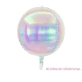 60-inch holographic 4D sphere balloon with iridescent laser finish and seam details - 50 inch / Iridescent