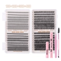 Σετ βλεφαρίδων DIY με τουφάκια 10D-40D μαζί με κόλλα και σφραγιστικό εργαλείο - 10D-40D Μικτό Σετ Με Ροζ Αξεσουάρ (DIY-JMS-061+Ροζ Σετ 4 Τεμαχίων)