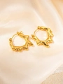 Lava style gold irregular earrings in luxury molten design for elegant women fashion - Gold Lava Fluid Earrings