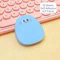 Lichtblauwe verlegen cartoon plaknotities voor studenten, 6.5x5.8cm, 60 vel zelfklevend - Verlegen (Blauw) / 60 Vellen/Blok