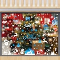 Christmas window decals featuring gingerbread man, snowman and snowflakes on glass - 7-Pack Combination BQ400+401+403+422+424+429+430