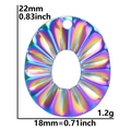 Pendentif ovale géométrique arc-en-ciel avec détails précis sur les dimensions - Ovale Dégradé / Arc-en-ciel