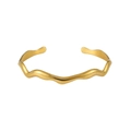 Eleganter goldener Wellen-Armreif aus poliertem Edelstahl für einen minimalistischen Look - Gold