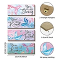Vierteiliges Wandschilder-Set im Meerjungfrau-Stil mit inspirierenden Zitaten aus Holz - Meerjungfrau Inspirierende Zitate 4er Set (M24Y50891_Q) / 25*10*0.5cm (4er Pack)